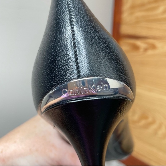 Calvin Klein Gayle Pump High Heels Shoes in Black Leather 10 - Picture 8 of 12
